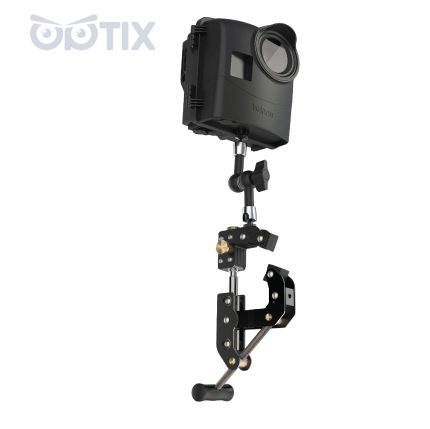 Brinno BCC2000 time lapse camera in weatherproof housing with adjustable clamp mount setup